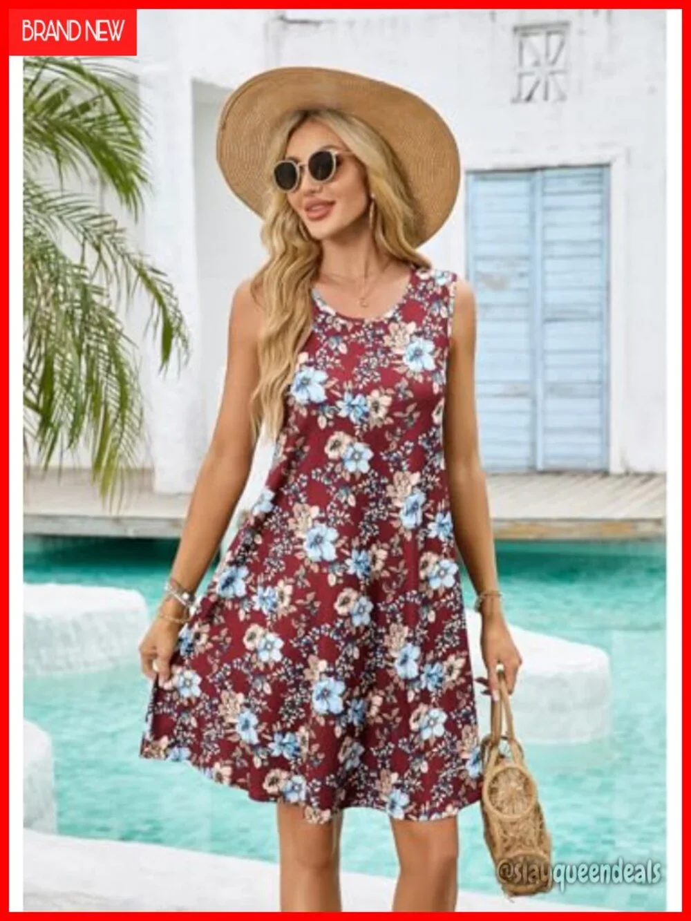 Sleeveless Swing Dress with Pockets Casual Summer Sundress